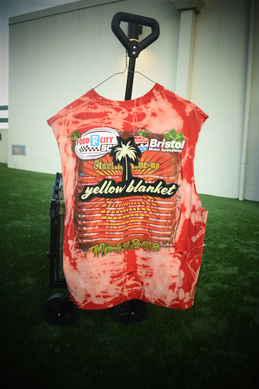 Red Bleached Muscle Tee